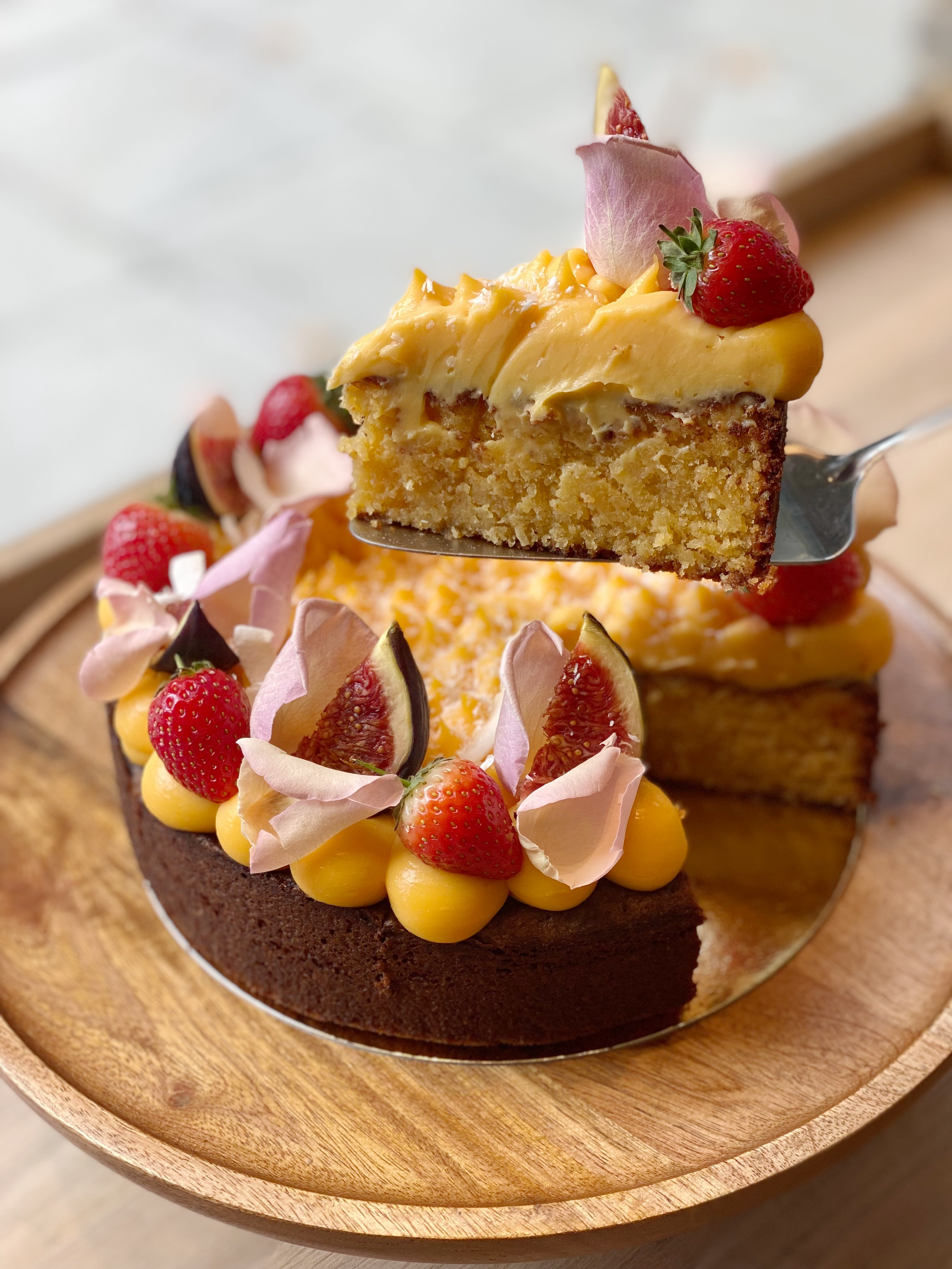 Coconut & Almond Cake with Passion Fruit Curd (GF)