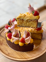 Load image into Gallery viewer, Coconut &amp; Almond Cake with Passion Fruit Curd (GF)
